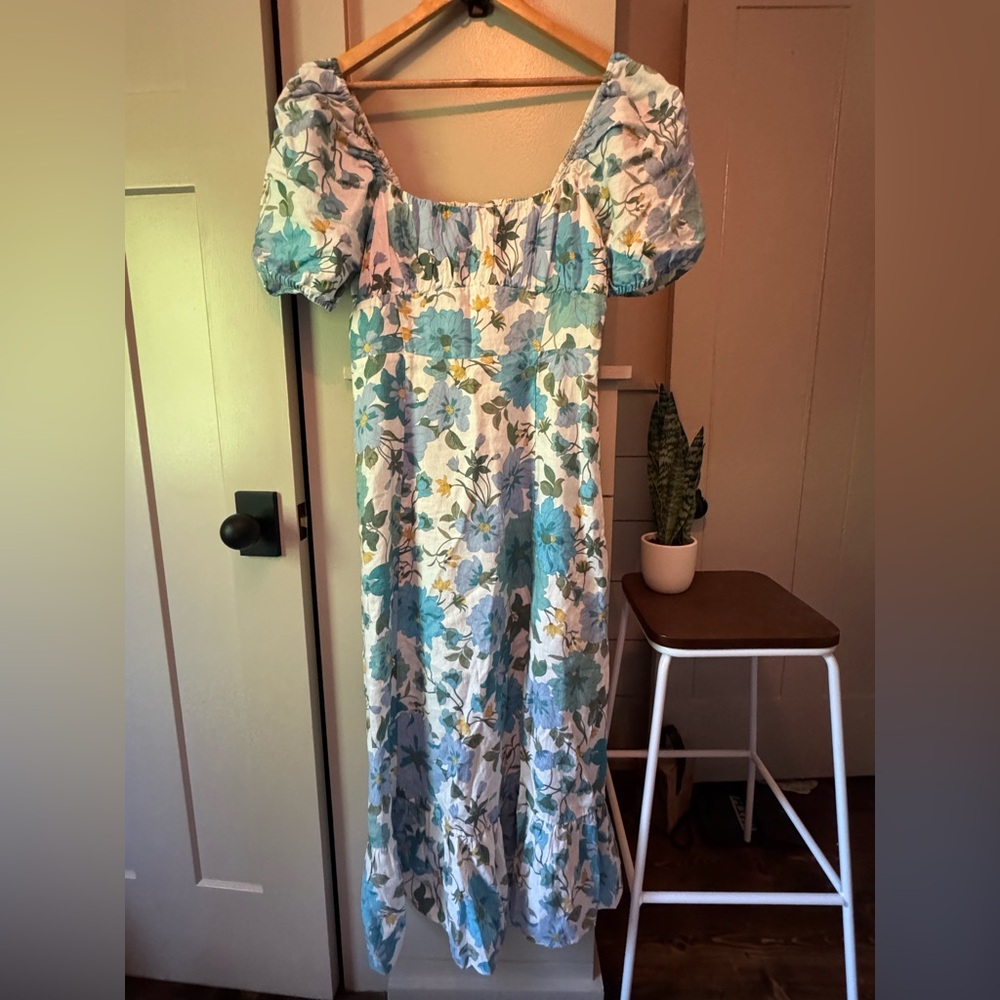 & Other Stories Blue and White Floral Maxi Dress
